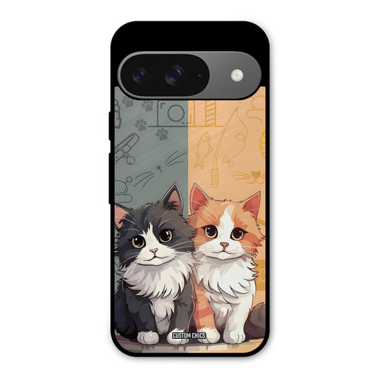 Couple Cat Google Pixel 9 Mobile Back Cover - Cute PrintShield Case