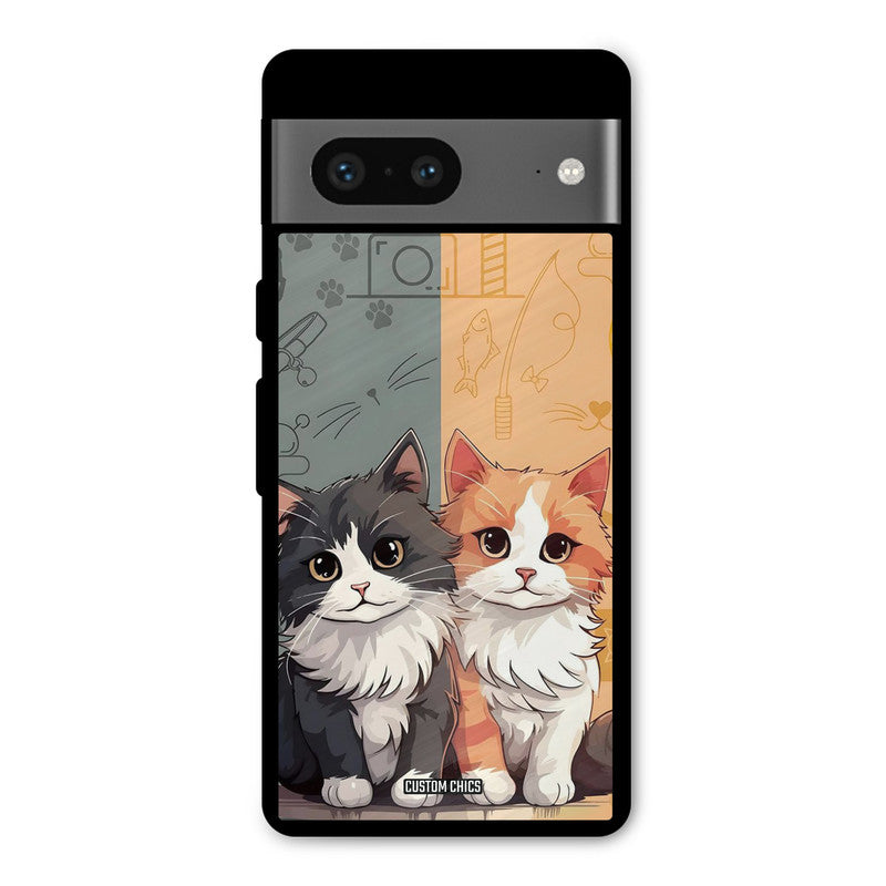Couple Cat Google Pixel 7 Mobile Back Cover - Cute PrintShield Case