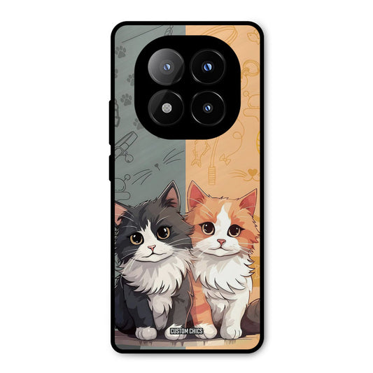 Couple Cat Redmi Note 14 Pro Plus 5G Mobile Back Cover - Cute PrintShield Case