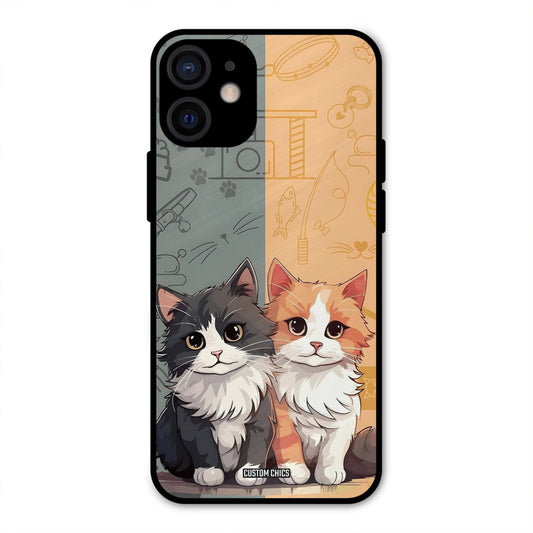 Couple Cat iPhone 12 Mini Mobile Back Cover - Cute PrintShield Case