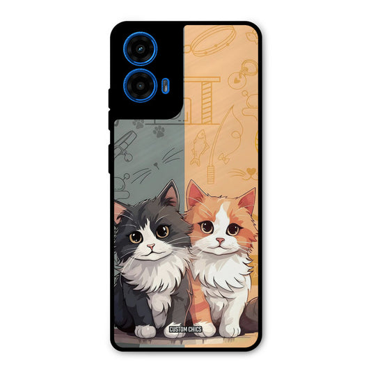 Couple Cat Moto G45 Mobile Back Cover - Cute PrintShield Case