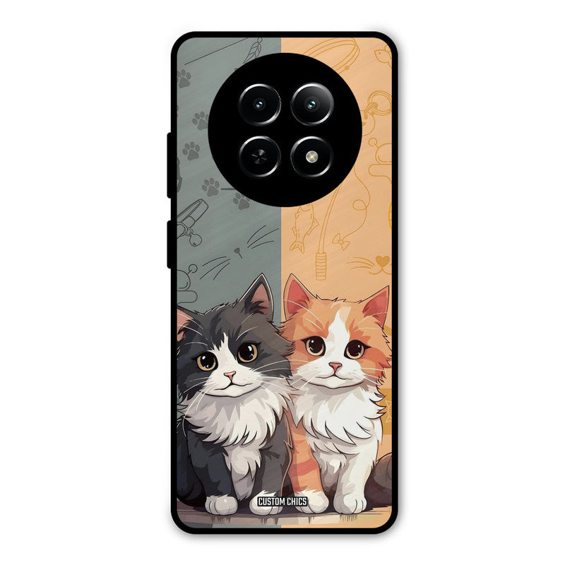 Couple Cat Realme Narzo N65 Mobile Back Cover - Cute PrintShield Case