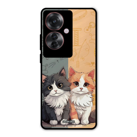 Couple Cat Oppo F25 Pro Mobile Back Cover - Cute PrintShield Case