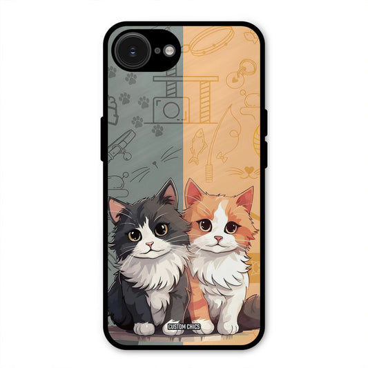 Couple Cat iPhone 16e Mobile Back Cover - Cute PrintShield Case