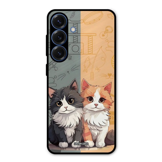 Couple Cat Samsung Galaxy S25 Mobile Back Cover - Cute PrintShield Case