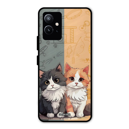 Couple Cat Vivo Y75 5G Mobile Back Cover - Cute PrintShield Case