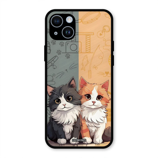 Couple Cat iPhone 14 Mobile Back Cover - Cute PrintShield Case