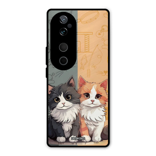 Couple Cat Vivo V40 Pro Mobile Back Cover - Cute PrintShield Case