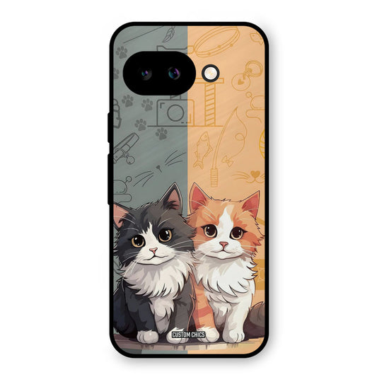 Couple Cat Google Pixel 9A Mobile Back Cover - Cute PrintShield Case