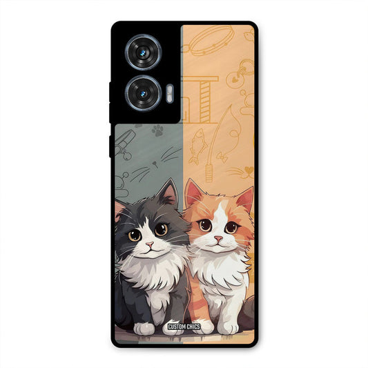 Couple Cat Moto G96 Mobile Back Cover - Cute PrintShield Case