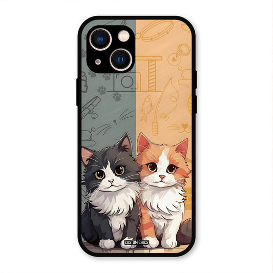 Couple Cat iPhone 13 Mobile Back Cover - Cute PrintShield Case