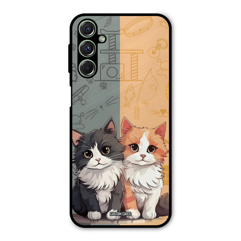 Couple Cat Samsung Galaxy M34 Mobile Back Cover - Cute PrintShield Case