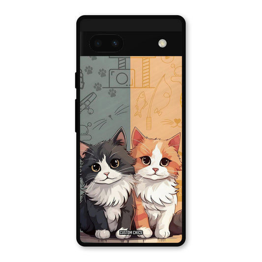 Couple Cat Google Pixel 6a Mobile Back Cover - Cute PrintShield Case