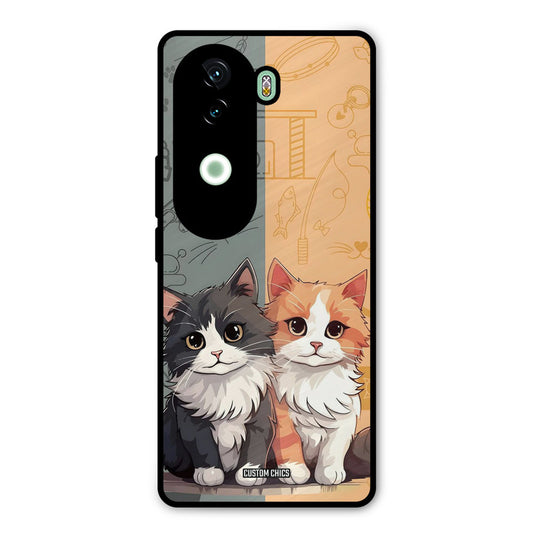 Couple Cat iQOO Z9s Mobile Back Cover - Cute PrintShield Case