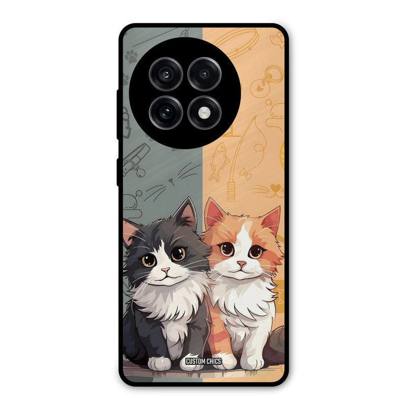 Couple Cat OnePlus 13R Mobile Back Cover - Cute PrintShield Case