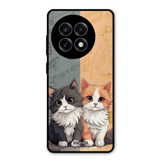 Couple Cat OnePlus 13R Mobile Back Cover - Cute PrintShield Case