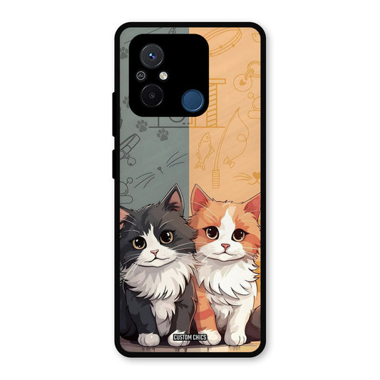 Couple Cat Redmi 12c Mobile Back Cover - Cute PrintShield Case