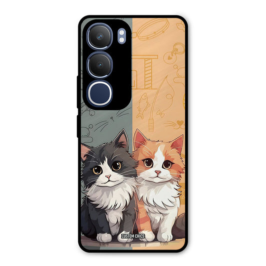 Couple Cat Vivo Y29 Mobile Back Cover - Cute PrintShield Case