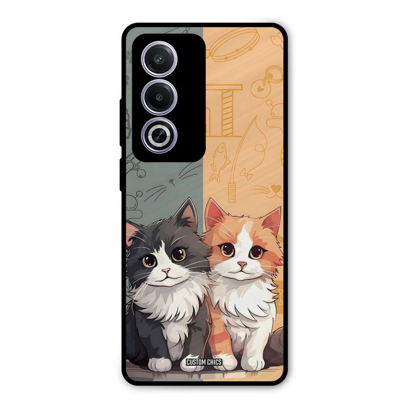 Couple Cat Oppo A3 Pro Mobile Back Cover - Cute PrintShield Case