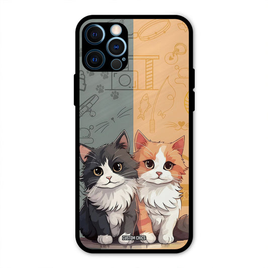 Couple Cat iPhone 12 Pro Max Mobile Back Cover - Cute PrintShield Case