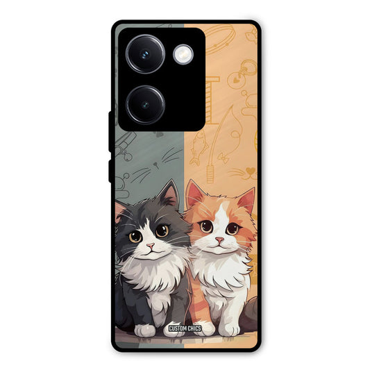 Couple Cat Vivo Y300 Plus Mobile Back Cover - Cute PrintShield Case