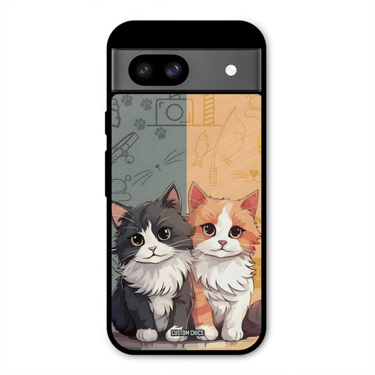 Couple Cat Google Pixel 8a Mobile Back Cover - Cute PrintShield Case