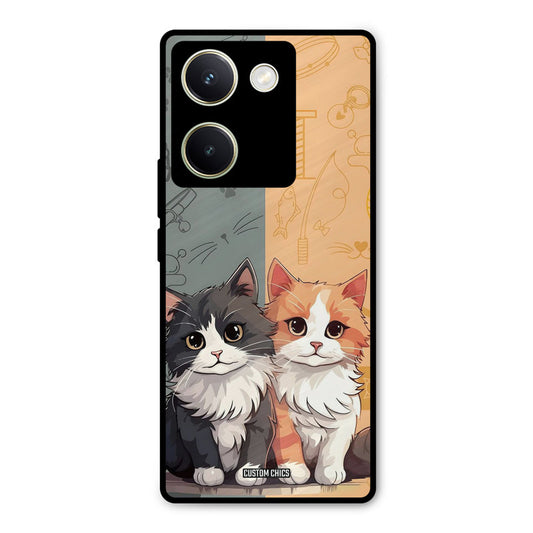 Couple Cat Vivo Y200 Pro Mobile Back Cover - Cute PrintShield Case