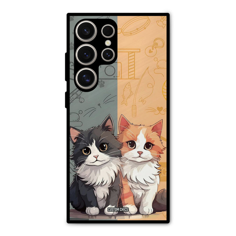 Couple Cat Samsung Galaxy S24 Ultra Mobile Back Cover - Cute PrintShield Case