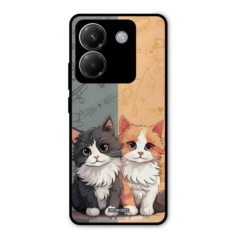 Couple Cat Poco M7 Pro Mobile Back Cover - Cute PrintShield Case
