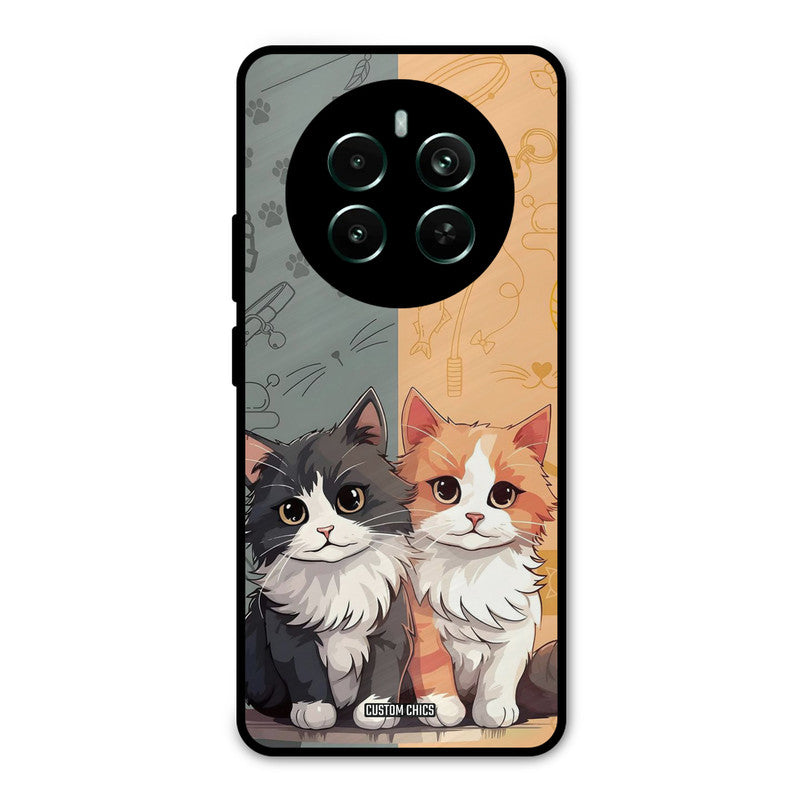 Couple Cat Realme 12 Plus Mobile Back Cover - Cute PrintShield Case