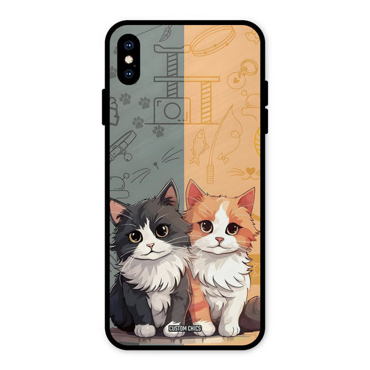 Couple Cat iPhone XS Max Mobile Back Cover - Cute PrintShield Case