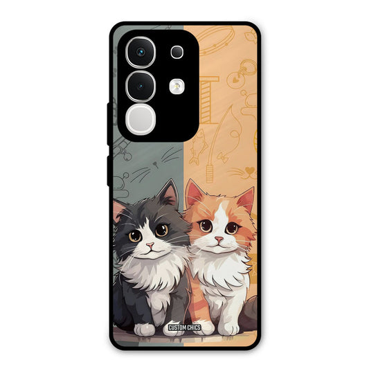 Couple Cat Vivo T4x Mobile Back Cover - Cute PrintShield Case
