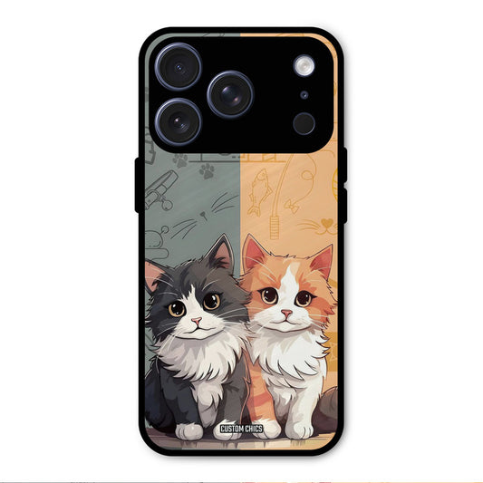 Couple Cat iPhone 17 Pro Mobile Back Cover - Cute PrintShield Case