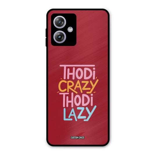 Crazy And Lazy Moto G54 Mobile Back Cover - Typography PrintShield Case