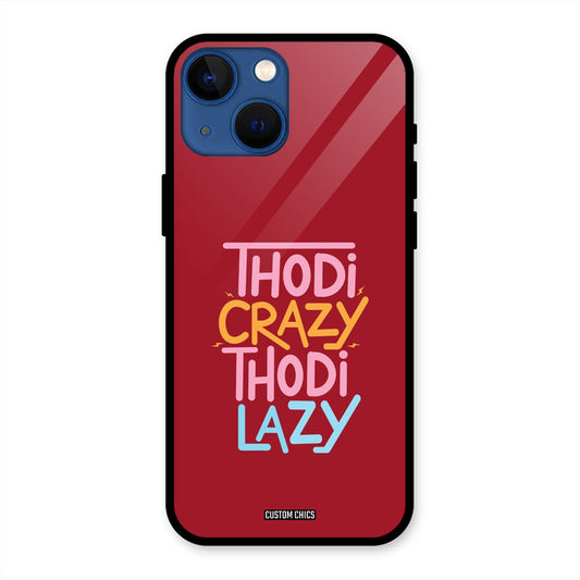 Crazy And Lazy iPhone 13 Mini Mobile Back Cover - Typography PrintShield Case
