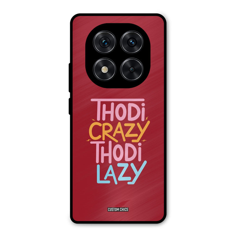 Crazy And Lazy Redmi Note 14 Pro Mobile Back Cover - Typography PrintShield Case