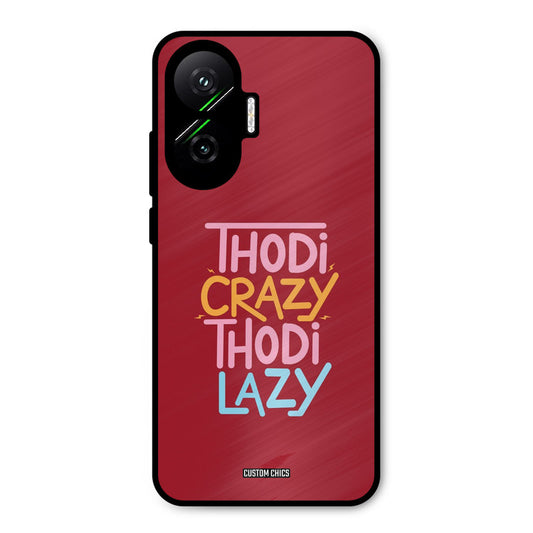 Crazy And Lazy Poco F7 5G Mobile Back Cover - Typography PrintShield Case