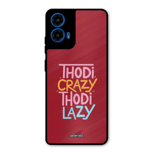 Crazy And Lazy Moto G45 Mobile Back Cover - Typography PrintShield Case