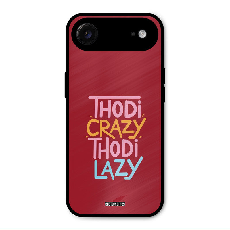 Crazy And Lazy iPhone Air Mobile Back Cover - Typography PrintShield Case