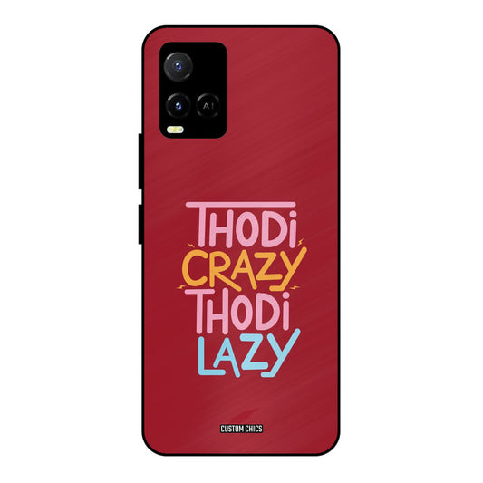 Crazy And Lazy Vivo Y33s Mobile Back Cover - Typography PrintShield Case