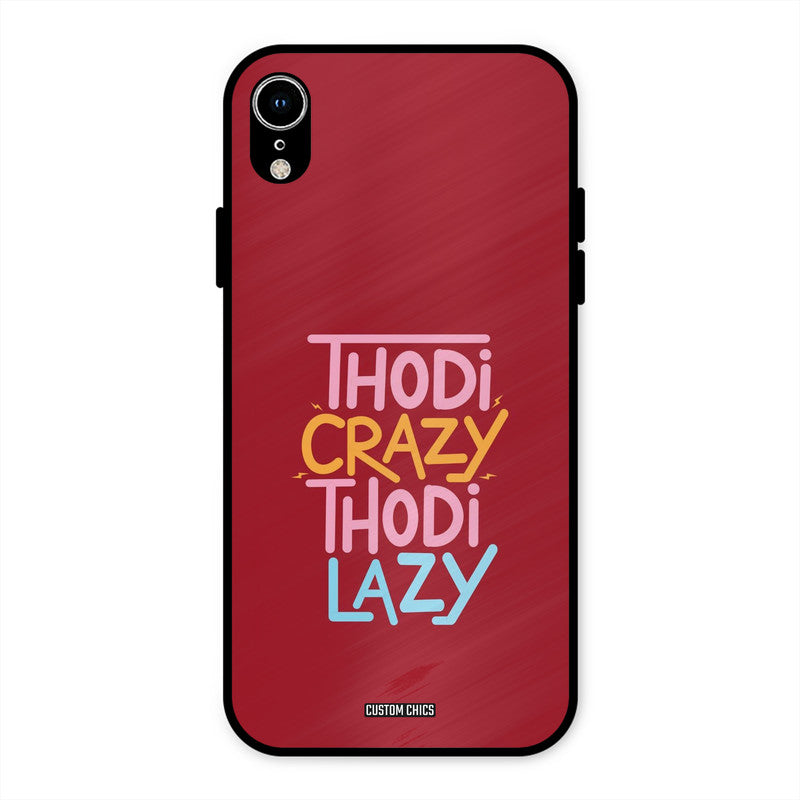Crazy And Lazy iPhone XR Mobile Back Cover - Typography PrintShield Case