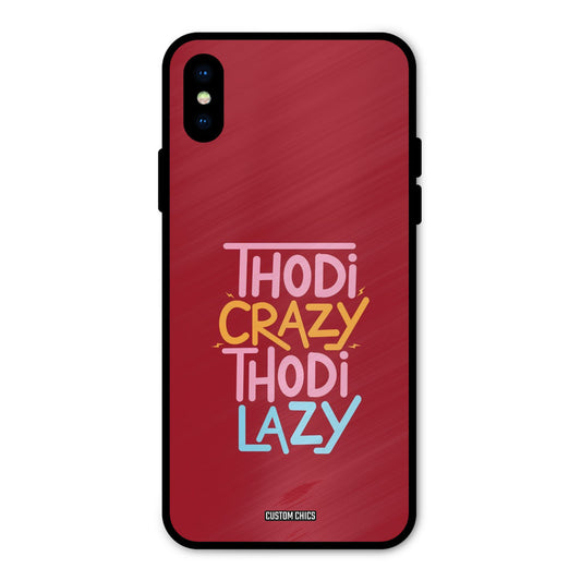 Crazy And Lazy iPhone X Mobile Back Cover - Typography PrintShield Case