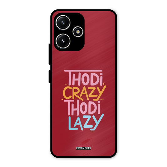 Crazy And Lazy Redmi 12 5G Mobile Back Cover - Typography PrintShield Case