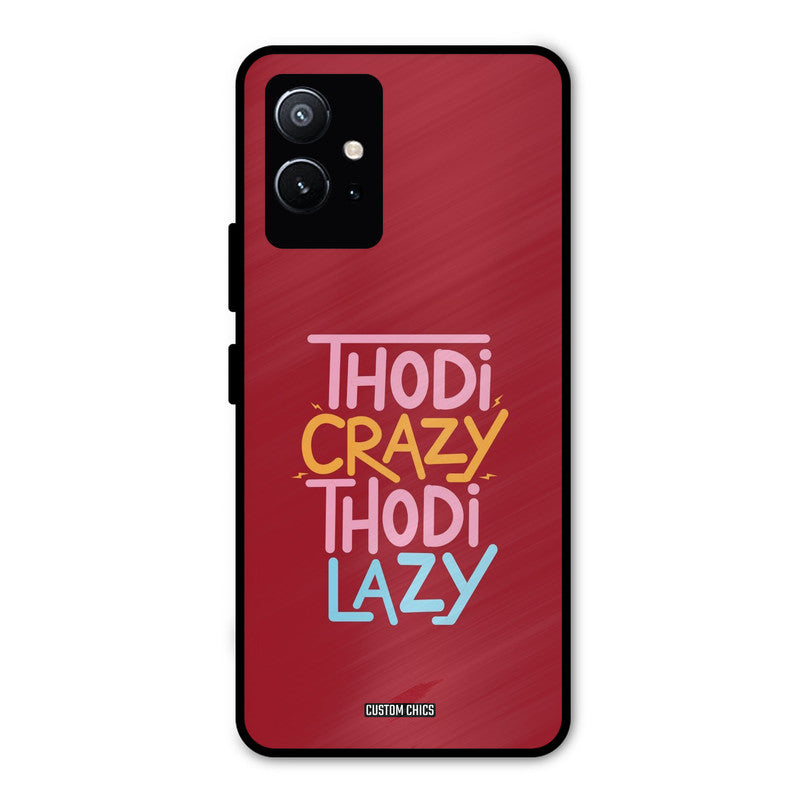 Crazy And Lazy Vivo Y75 5G Mobile Back Cover - Typography PrintShield Case
