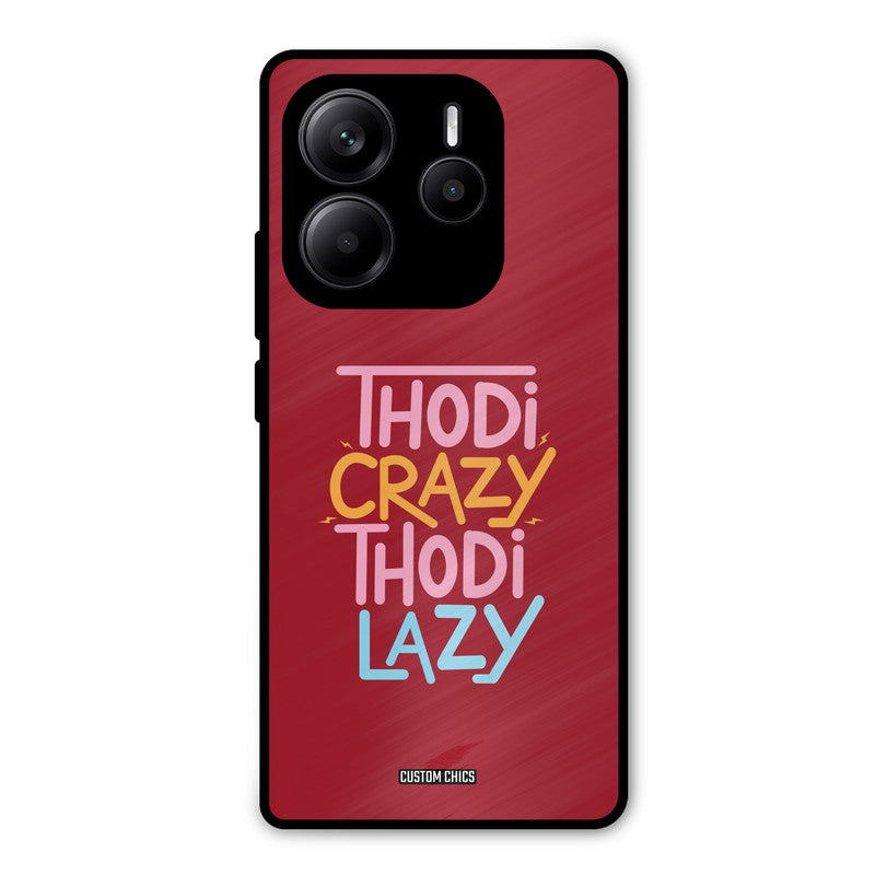 Crazy And Lazy Redmi Note 14 Mobile Back Cover - Typography PrintShield Case