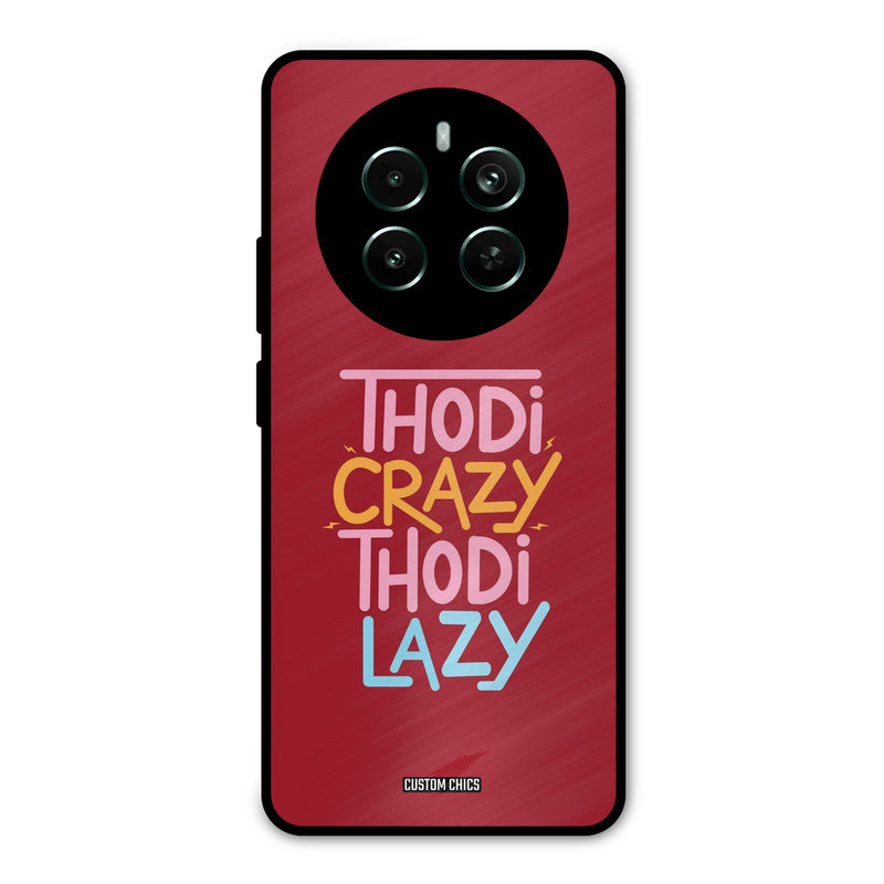 Crazy And Lazy Realme 12 Plus Mobile Back Cover - Typography PrintShield Case