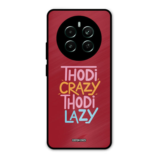 Crazy And Lazy Realme 12 Plus Mobile Back Cover - Typography PrintShield Case