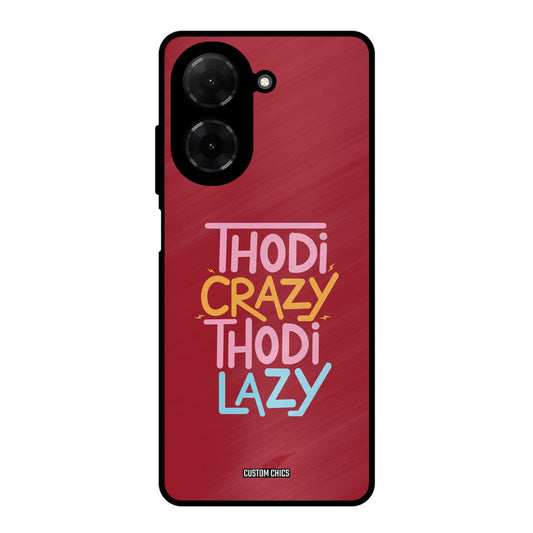 Crazy And Lazy Poco C71 Mobile Back Cover - Typography PrintShield Case
