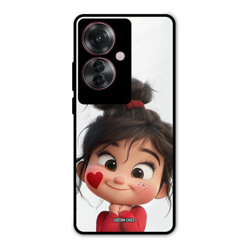 Cute Baby Girl Oppo F25 Pro Mobile Back Cover - Cute PrintShield Case