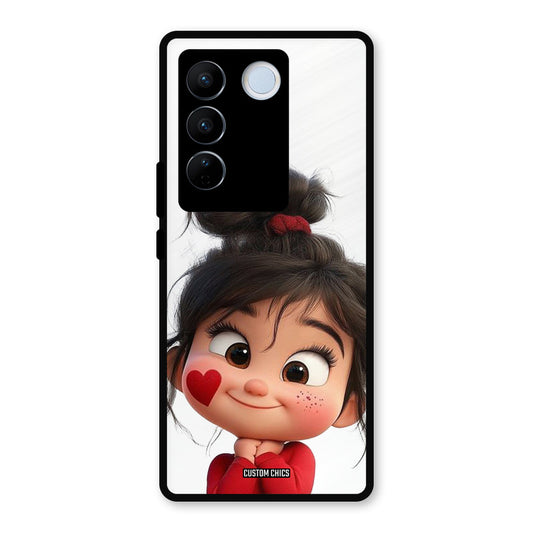 Cute Baby Girl Vivo V27 Pro Mobile Back Cover - Cute PrintShield Case